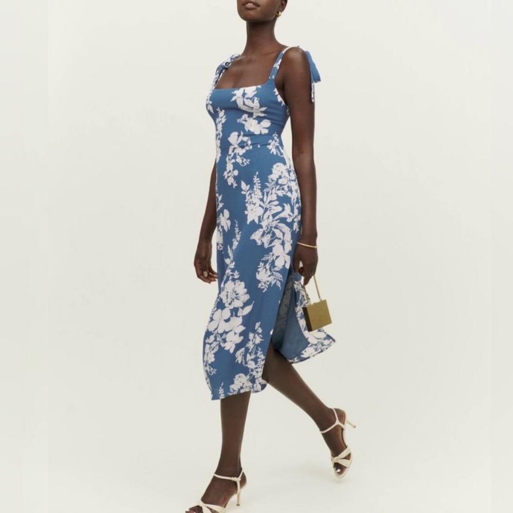 Reformation Besse Dress in Cyanotype, size 6